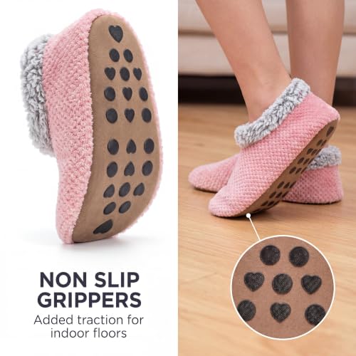 Image of Cozylook Fuzzy Slippers for Women Indoor Soft Sole Slipper Socks | Warm plush feel, non slip grippers, easy step-in, flexible bottom, bedroom and home wear