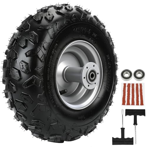 Image of Mini Bike 145 /70-6 Tires and Rear Wheels Rims Assembly Kit Replacement for Coleman CT100U CC100X Baja Doodlebug DB30 Motovox MBX10 MBX11 Monster Moto 80cc 105cc Minibike Parts