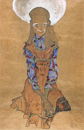 Lienzo de Egon Schiele Ragazza seduta Poldi Lodzinskyc cuadro para oficina 60x90cm