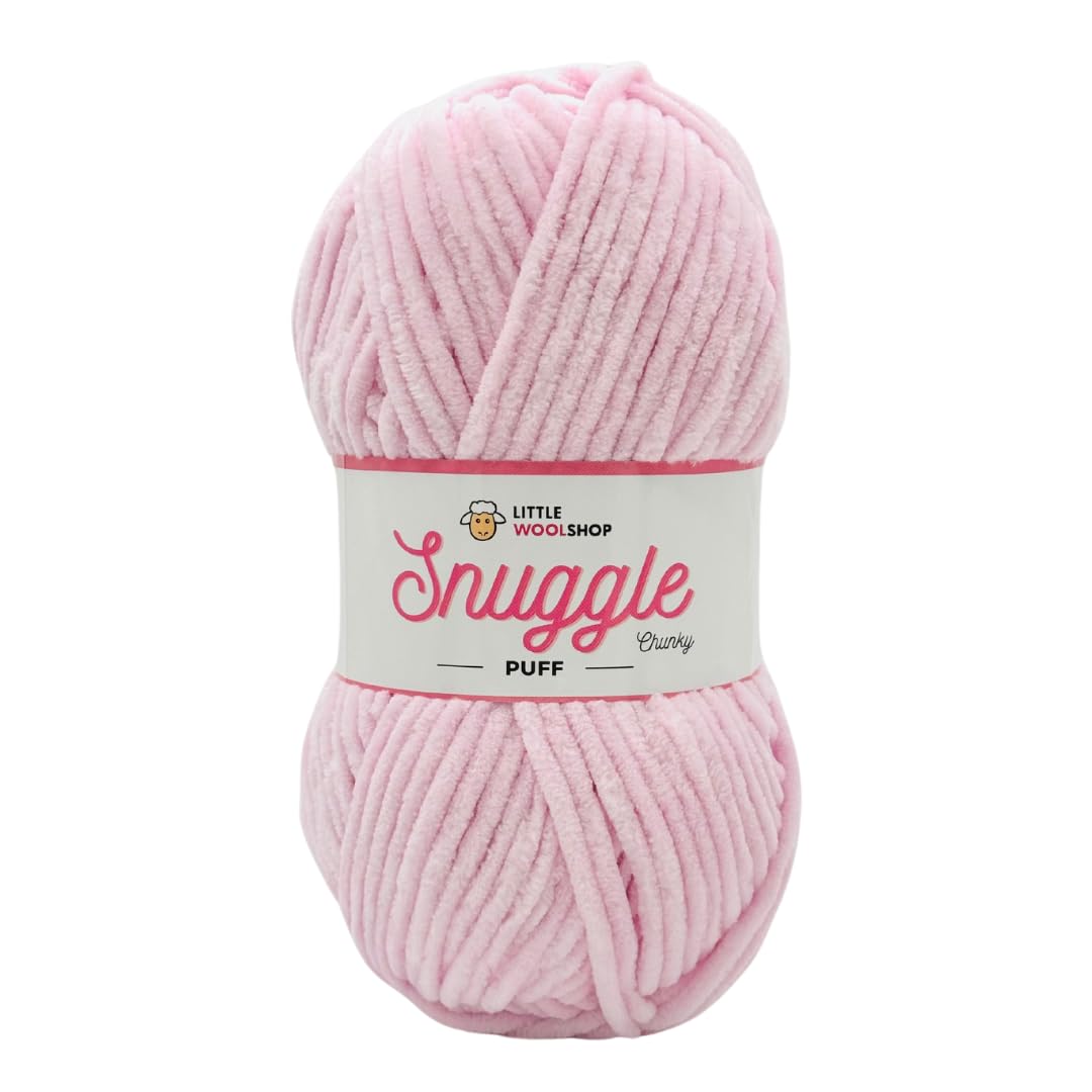 LittleWoolShop Snuggle Puff Chunky Chenille Yarn 100g - 100% Supersoft Polyester (Cotton Candy 2F79, Single (1 Ball)) — image 1
