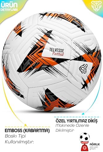 Profesyonel Futbol Topu 2025 Avrupa Pompalı Sert Zemin Halı Saha Futbol Topu No5 525 (Turuncu) - Görsel 3
