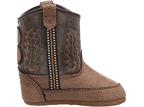Old West Kids Boots Baby Poppets (Infant/Toddler) Boots, Tan Vintage Foot/Brown Crackle Shaft, 3 Us Unisex #TOP5