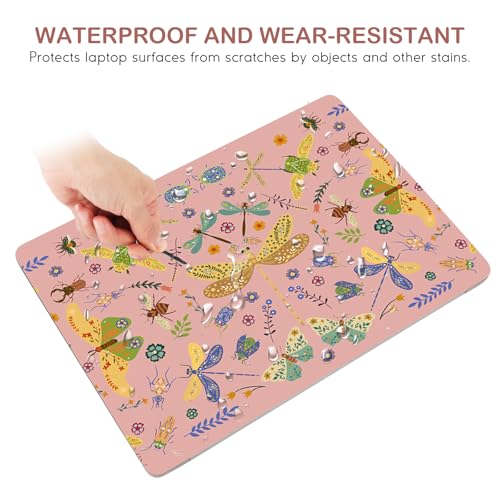Image of DINKY Laptop Skin Sticker Decal 15.6 inch 15.4 inch 12 inch 13 inch 13.3 inch 14 inch 15 inch Laptop Universal Vinyl Skin Stickers Cover Art Decal Notebook PC Personalized Protector, Pink Dragonfly
