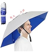 Kilobey Umbrella Hat, Oversize Hands Free Umbrella Hats for Women and Men Folding Umbrella Cap 7-...