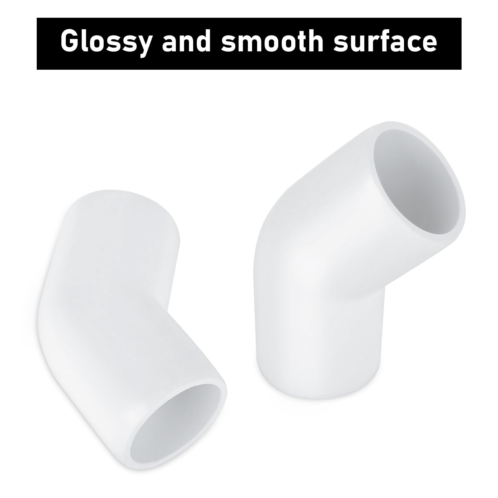 32 raccordi a gomito in PVC da 2,5 cm a 45 gradi, raccordi per tubi in PVC a 45 gradi, raccordi per tubi in PVC a 2 vie a 45 gradi per capannone di serra, struttura di supporto da giardino, telaio di