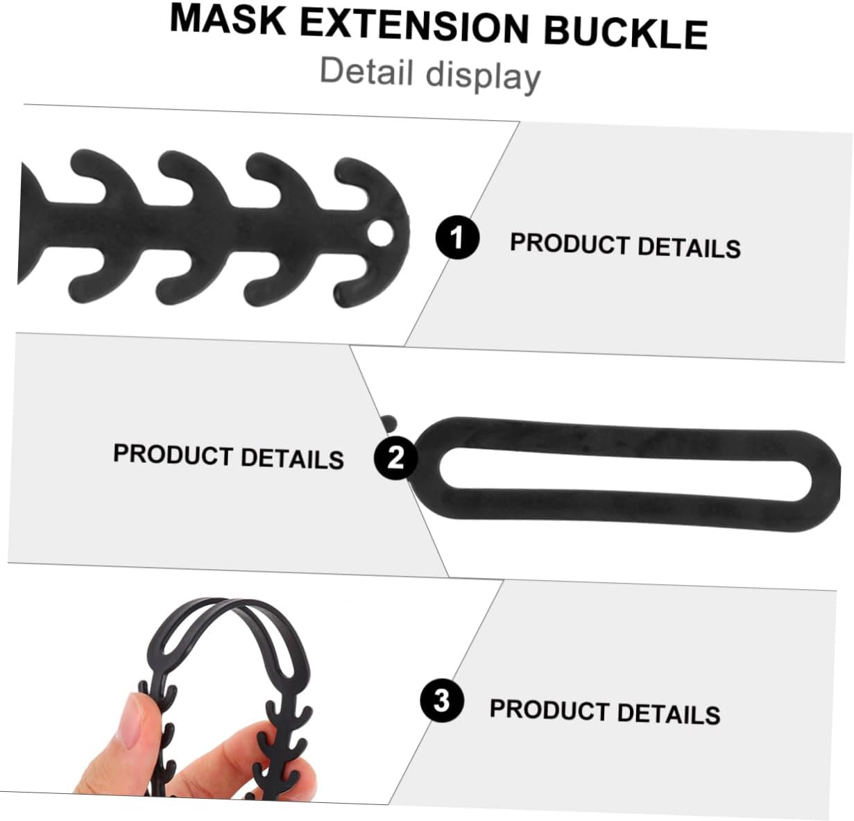 20pcs Extension Straps with Soft Ear Hooks Adjustable Elastic Mask Rope Buckles for Ear Relief Suitable for Medical and Daily Use