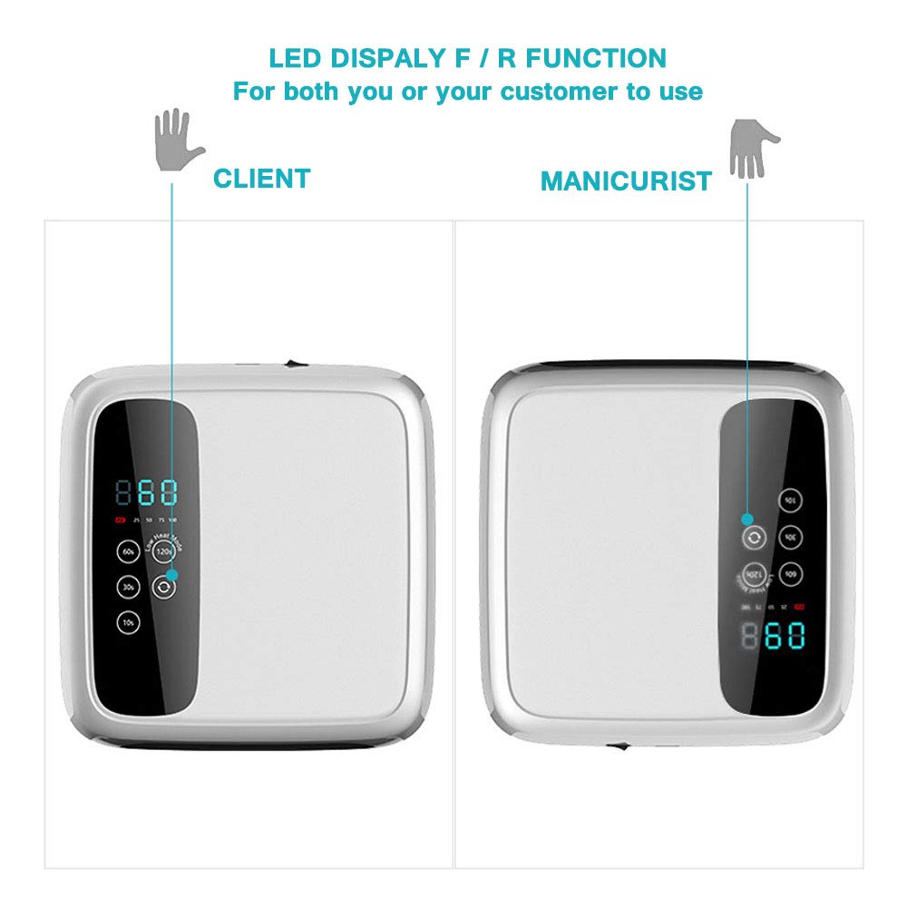 lamparas para uñas. Lámpara de uñas LED inalámbrica de 72 W, secador de uñas LED portátil recargable profesional, luz de curado de uñas con pantalla táctil, herramientas de manicura de decoración de u