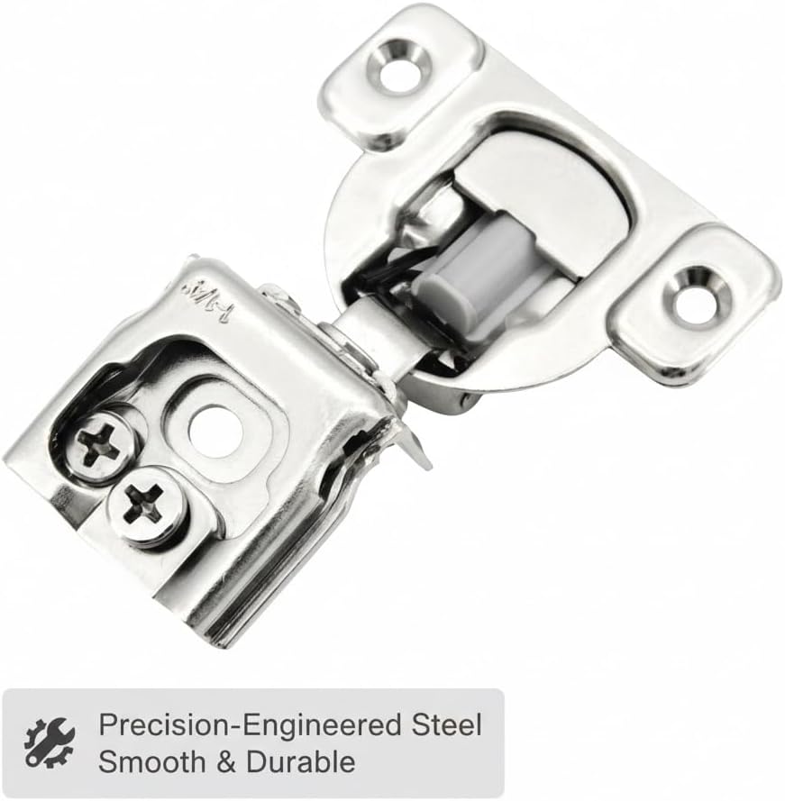 Soft Close Cabinet Hinges Hidden Cabinet Hinges for Doors Overlay Concealed Hinges with Damper Slow Close Hinge for Kitchen Cabinets Face Frame Durable Nickel Plated