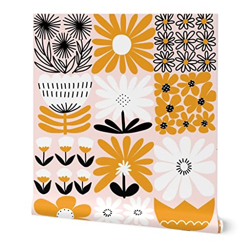 Spoonflower Commercial Grade Wallpaper 27ft x 2ft - Bold Floral