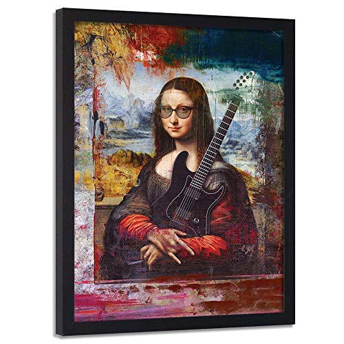 carowall CAROWALL.COM Image Cadre Noir Guitare Déco Murale Abstrait Multicolore 40x60 cm Cover