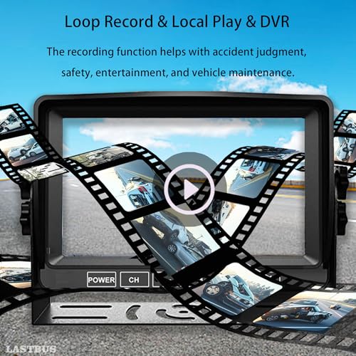 Wireless Backup Camera System, LASTBUS Night Vision IP69K Waterproof 1080P HD 2 Rear Side Camera + 7'' LCD Reversing Monitor Digital RV Camera System for Car Trucks RV Trailer Pickup Truck Camper Bus by LASTBUS - Image 3
