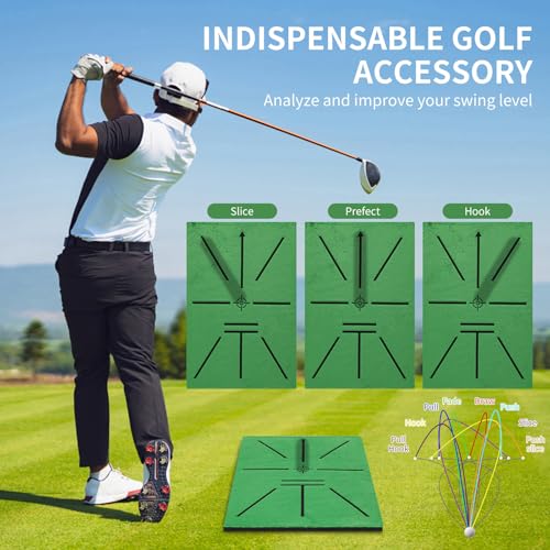 Swingmetrics Golf Hitting Mat – Swing Path Detection with 14''x9'' Aluminum Base 3'' Dual Ground Spikes – Golf Practice Mat for Outdoor Use, Swing Feedback & Training Aid (Swing Path Only) by Swingmetrics - Used condition - Image 2