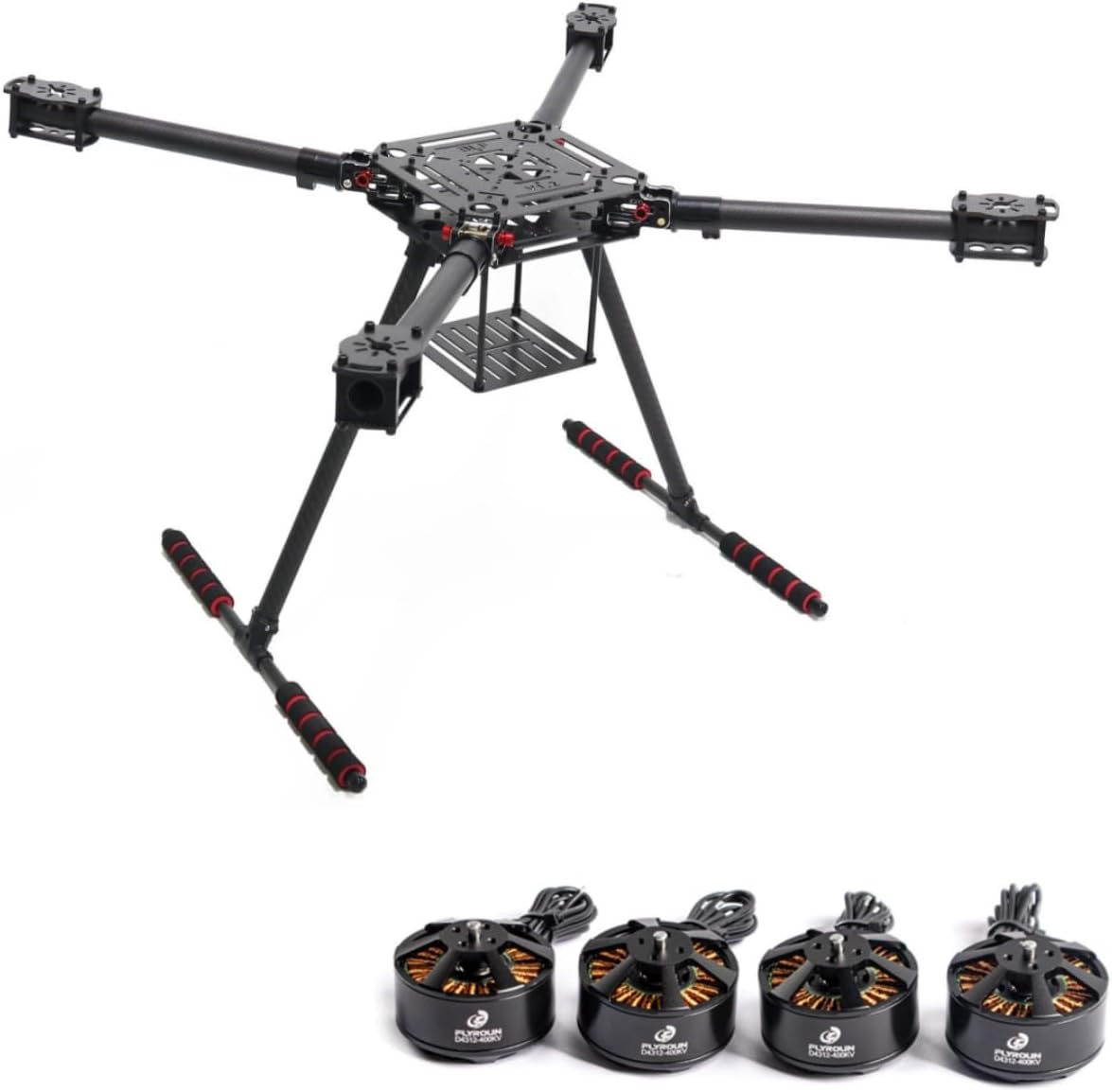 ZD650 Heavy Lift Drone Frame + 4pcs 4312 400KV Brushless Motor 650mm Carbon Fiber Quadcopter Frame with Landing Gear for Long Range Aerial Photography Industrial Payload