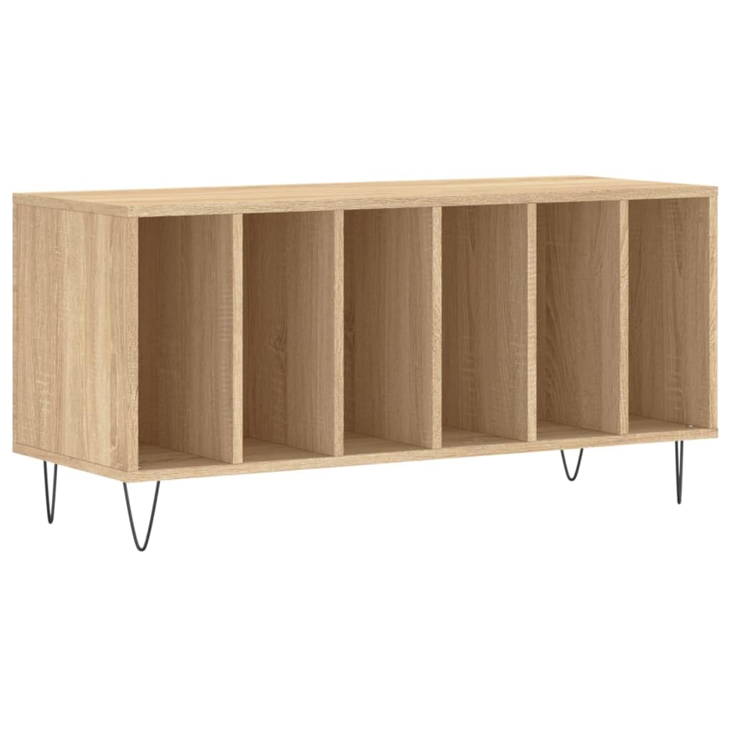 Armadio per dischi in rovere Sonoma, 100 x 38 x 48 cm, mobile per dischi in legno, per collezione vinili e giradischi, mobile per soggiorno