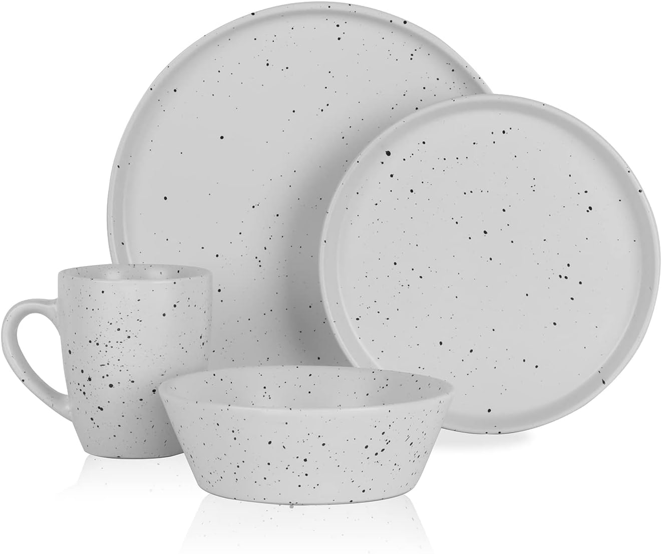 Stone lain Jade Stoneware Dinnerware Set, 32-Piece Service for 8, White