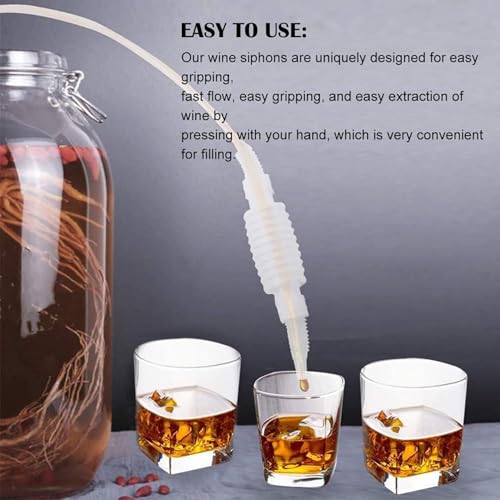 Miniatura 5 de Sixhaobu Tubo De Sifón De Silicona Brew, Sifón Para Cerveza Y Vino, Filtro De Sifón De Mano, Manguera De Llenado De 2 M Para Elaboración De Cervezas Caseras, Cervezas De Vino
