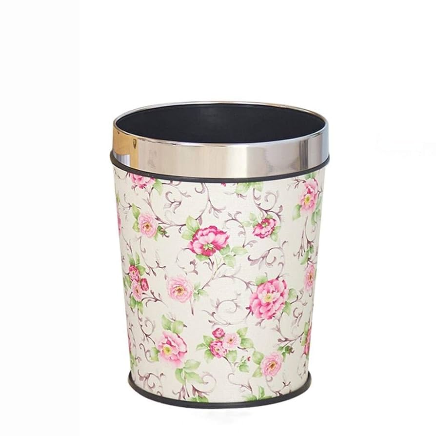 花柄陶器ごみ箱 中型イマン 花柄陶器ごみ箱 中型イマン