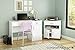 South Shore 2-Door Printer Stand with Storage on Wheels, Pure White
