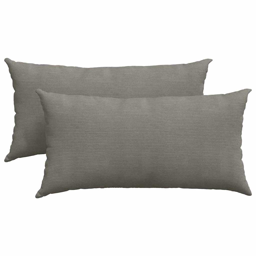 Set di 2 cuscini da divano, 80 x 40 cm, in morbido tessuto a coste, sfoderabile, imbottitura in poliestere, per divano, sedia, soggiorno, camera da letto