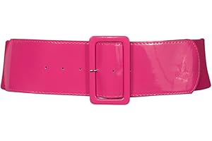eVogues Women's Wide Patent Leather Buckle High Waist Fashion Belt