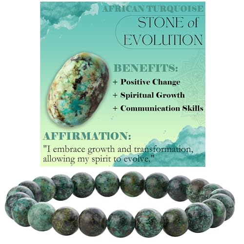 African Turquoise - Evolution - 8mm Beaded Bracelets for Women
