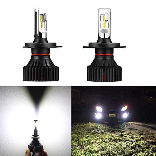 Alla Lighting UM-2018 9003 HB2 H4 LED Bulbs 8000 Lumens Super Bright Xenon White for Motorcycles, Cars, Trucks