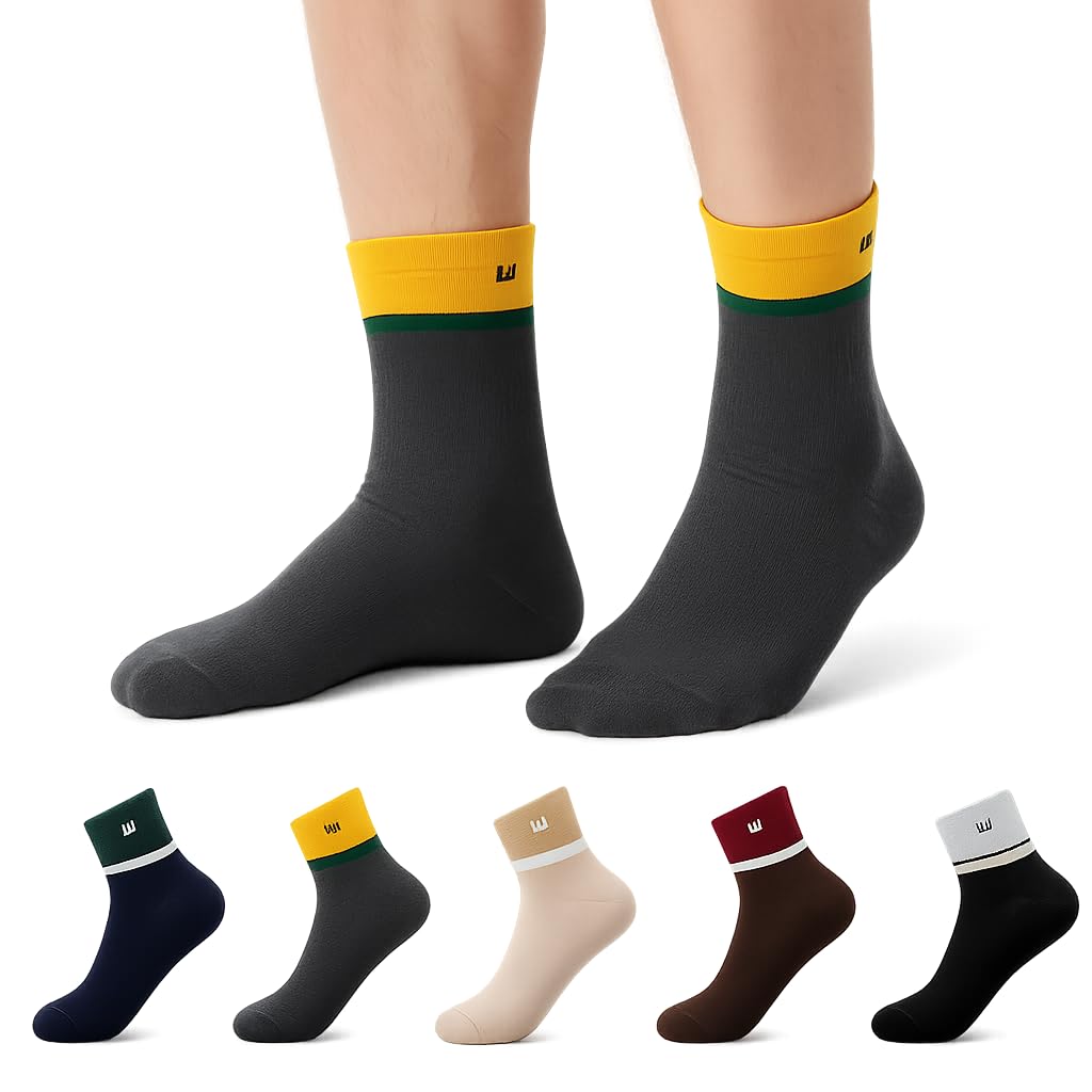 Edge Edition Unisex Ankle Socks for Men & Women | Cotton Blend | Pack of 5 Pairs-image-23