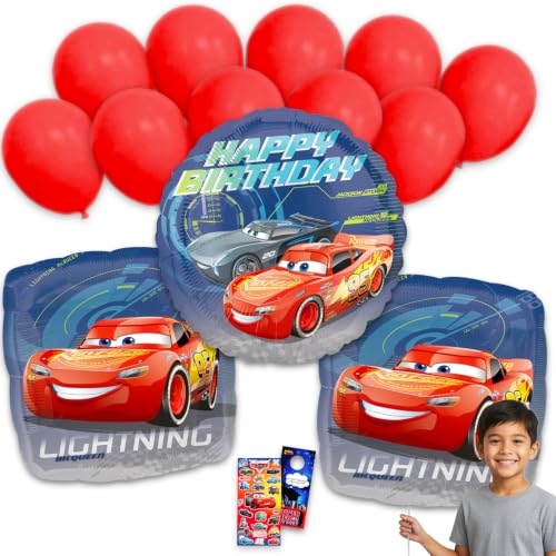Disney Cars Balloons for Birthday Party for Toddlers - 13 Pack Bundle