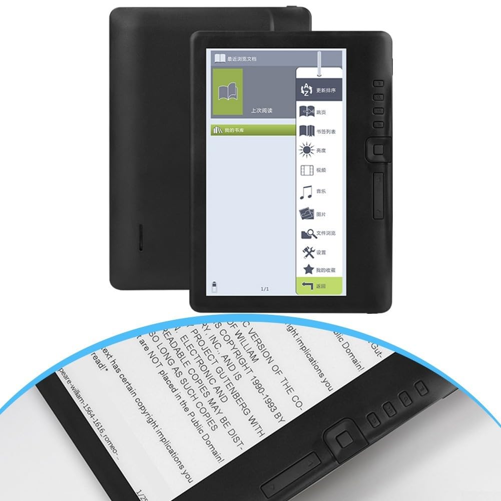 Lettore di ebook da 7 pollici con luce intelligente regolabile, e-reader portatile per supporto PDF EPUB, memoria espandibile fino a 128 GB, memoria espandibile fino a 128 GB, durata della batteria