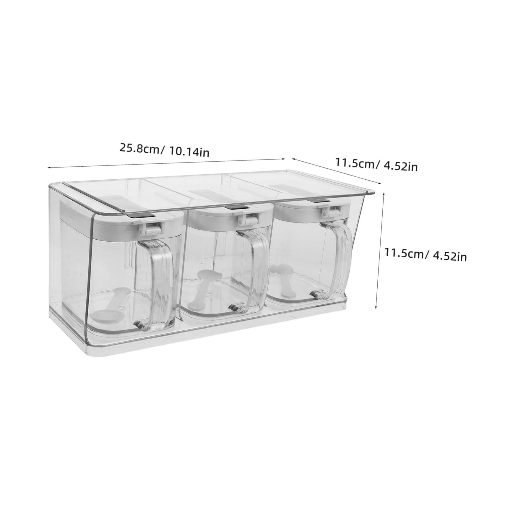 UKCOCO Boîte à Épices Transparente avec Couvercle en Pet, Rangement Multifonctionnel Mural Cuisine, Design Simple et Élégant, Set de D'assaisonnement