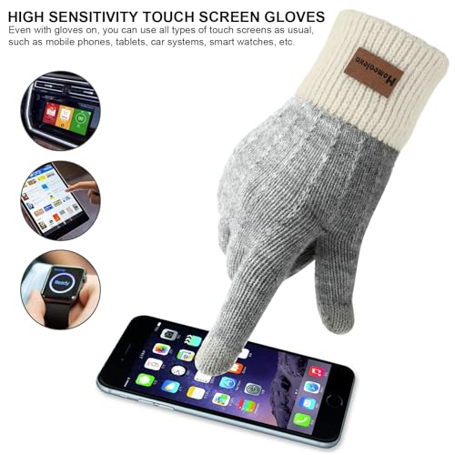 Homealexa Winterhandschuhe Touchscreen Handschuhe Strick Fingerhandschuhe Sport Warm und Winddicht Winterhandschuhe für Skifahren Radfahren und SMS, Geeinget für Damen und Herren