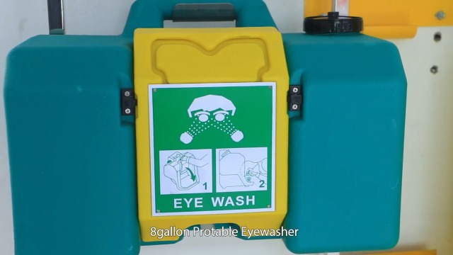 Image of Portable Eyewash Station - 8Gallon Eye Wash Stations Wall Mounted,OSHA-Approved Emergency Eyewash Station Unit,Lasting for 10 Minute,with Mirror&Dual Spray(30L)