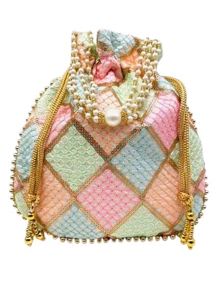Moti Work potliPotali Bag for Wedding Party & Festive Use | Bridal Return Gift Potli Handbag_68-image-42