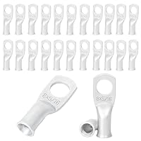 Vista 49 de 1/0 AWG 1/4" Stud (25 piezas), Terminal de Anillo de Batería de Servicio Pesado, Conectores de Calibre 0, Lengüetas de Alambre de Cobre de 1/0
