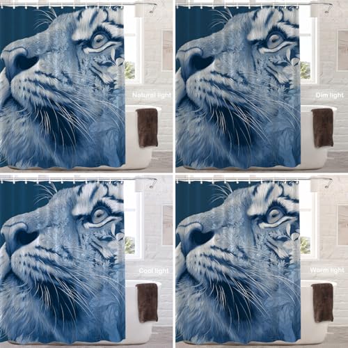 Rideau de douche anti éclaboussure polyester motif tigre mignon