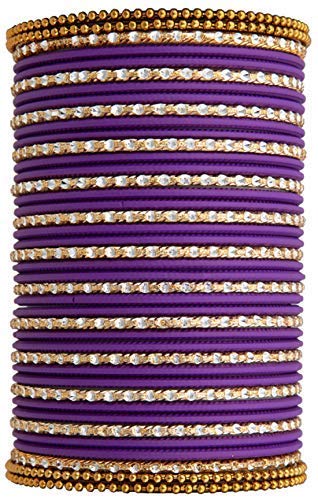 T4 Jewels Metal Matte Finish Beautiful Kadas And Bangle Set For Women And Girls & For Every Occasion - Parties, Functions, Birthdays_Purple_2.4 (B08QG7R424) Amazon Price History, Amazon Price Tracker