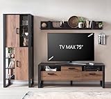 wohnwand nussbaum schwarz Da es über leicht zu reinigende Oberflächen verfügt, kann es bei Bedarf einfach gereinigt werden.