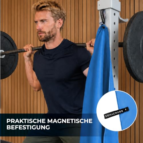 ZENACROSS Sporthandtuch Fitnessstudio aus Mikrofaser, Reißverschluss Tasche und Magnet | Gym Handtuch Kompakt… – Ansicht 6