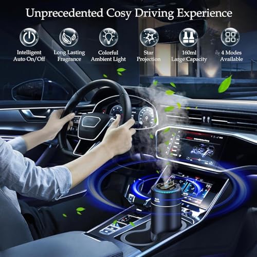 Image of RoyAroma Smart Car Air Fresheners with 160ml Car Essential Oils