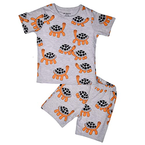 Image of Be Awara Kids Printed Half Sleeves T-shirt & Shorts Clothing Sets, 100% Cotton Soft Unisex Cord Set, Comfortable Wear for Kids With Cool Prints, Everyday Casual Wear for Boys & Girls
