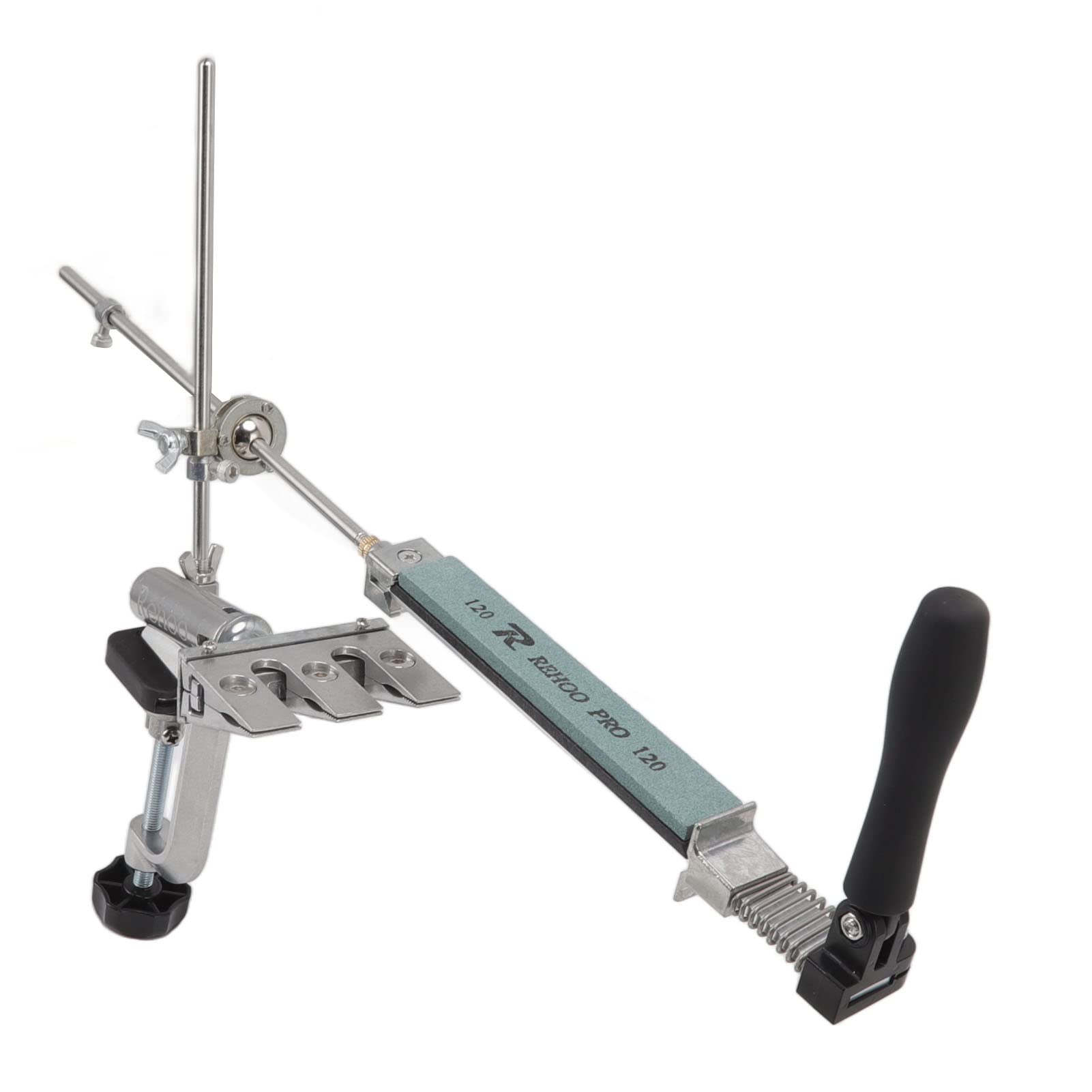 Ostrzałka do noży o stałym kącie, 120 320 600 1500 Grit Knife Sharpener Kit System z 4 dwustronnymi kamieniami ostrzącymi, Stainless Steel Kitchen Chef Knife Sharpening Kit