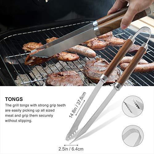 Grilljoy 30Pcs Bbq Grill Tools Set With Thermometer And Meat Injector. Extra Thick Steel Spatula, Fork& Tongs - Complete Grilling Accessories In Portable Bag - Perfect Grill Gifts For Men And Women #TOP2
