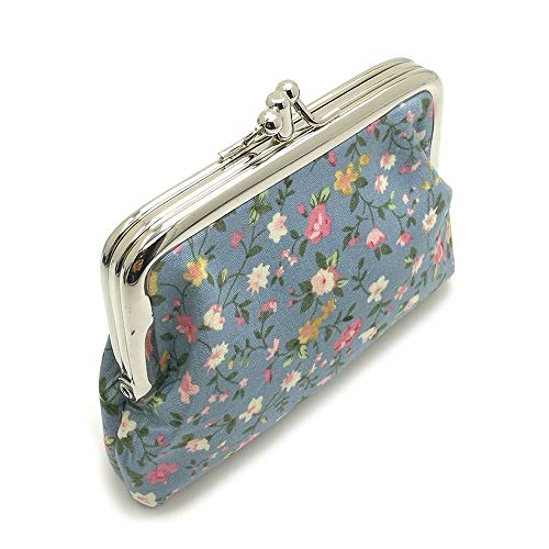 Image of Cute Floral Buckle Coin Purses Vintage Pouch Kiss-lock Change Purse Wallets