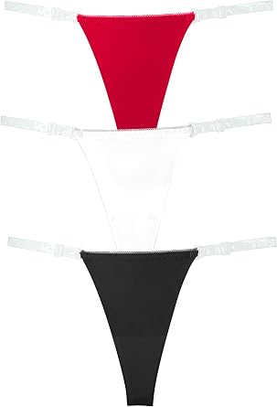 Aivtalk Clear Side Panties for Women Seamless T Back G-string Thong Low Rise Invisible Bikini Underwear Cotton Multipack