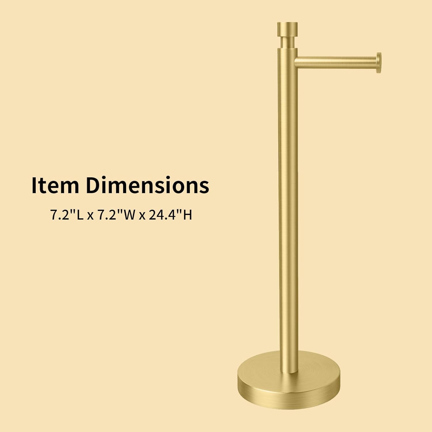YUMORE Toilet Paper Holder Stand, 4.4lbs Heavy Duty Stainless Steel Free Standing Bathroom Tissue Roll Holder, Gold