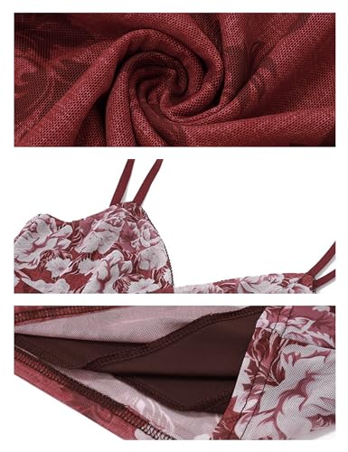 Image of Womens Sexy V Neck Satin Maxi Dresses Spaghetti Strap Floral Print Dresses Slim Fit Elegant Long Dresses Night Party Outfits