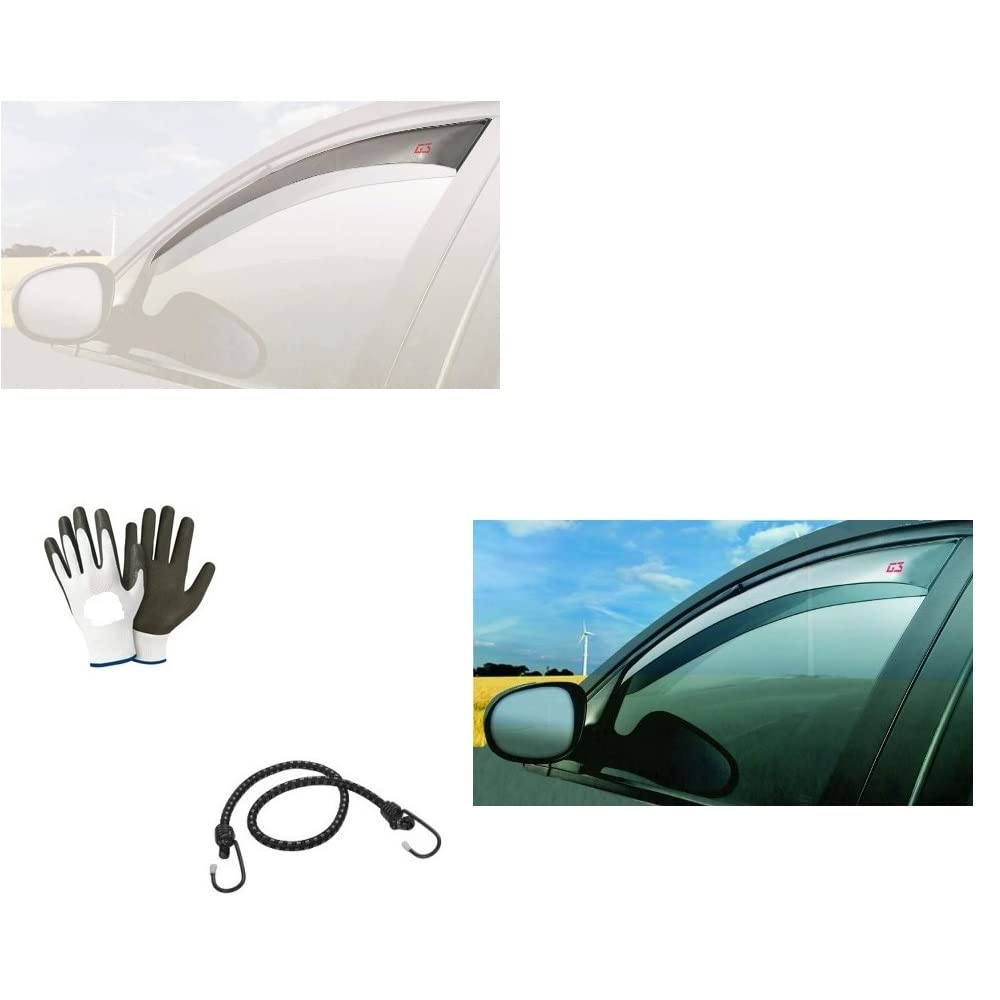 COMPATIBILE CON Fiat 500 (Escl. tetto vetro/Without glass roof) 3P dal 2007 in poi (19.300) COPPIA DEFLETTORE ANTIVENTO PER ARIA E PIOGGIA FINESTRINO VETRO ANTERIORE PER AUTO