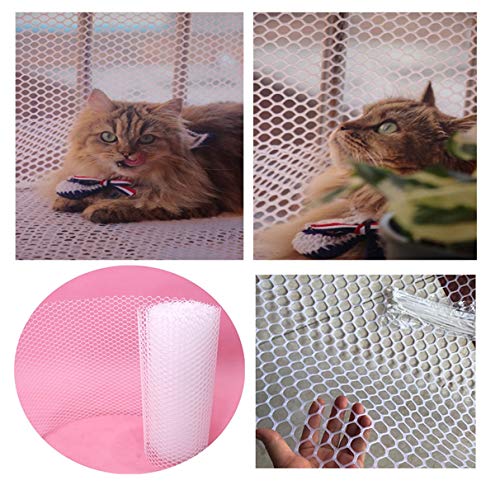 ZGQSW Plastic Fence Net, Breeding Net, Child Safety Netting Lawn Protection Net Flowerpot Mat Net Non-slip Net Ventilation Net Cat Net 10m 30m 50m, White (Color : Mesh0.8mm, Size : 1 * 50m)