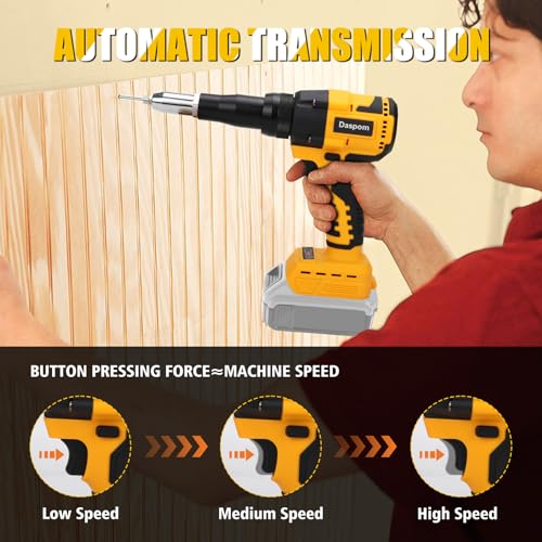 Cordless Rivet Gun Compatible with DeWalt 20V MAX Battery(No Battery), Electric Rivet Gun Kit, Brushless Pop Rivet Gun, for Rivets 1/8\'\', 5/32\'\', 3/16\", 1/16\"