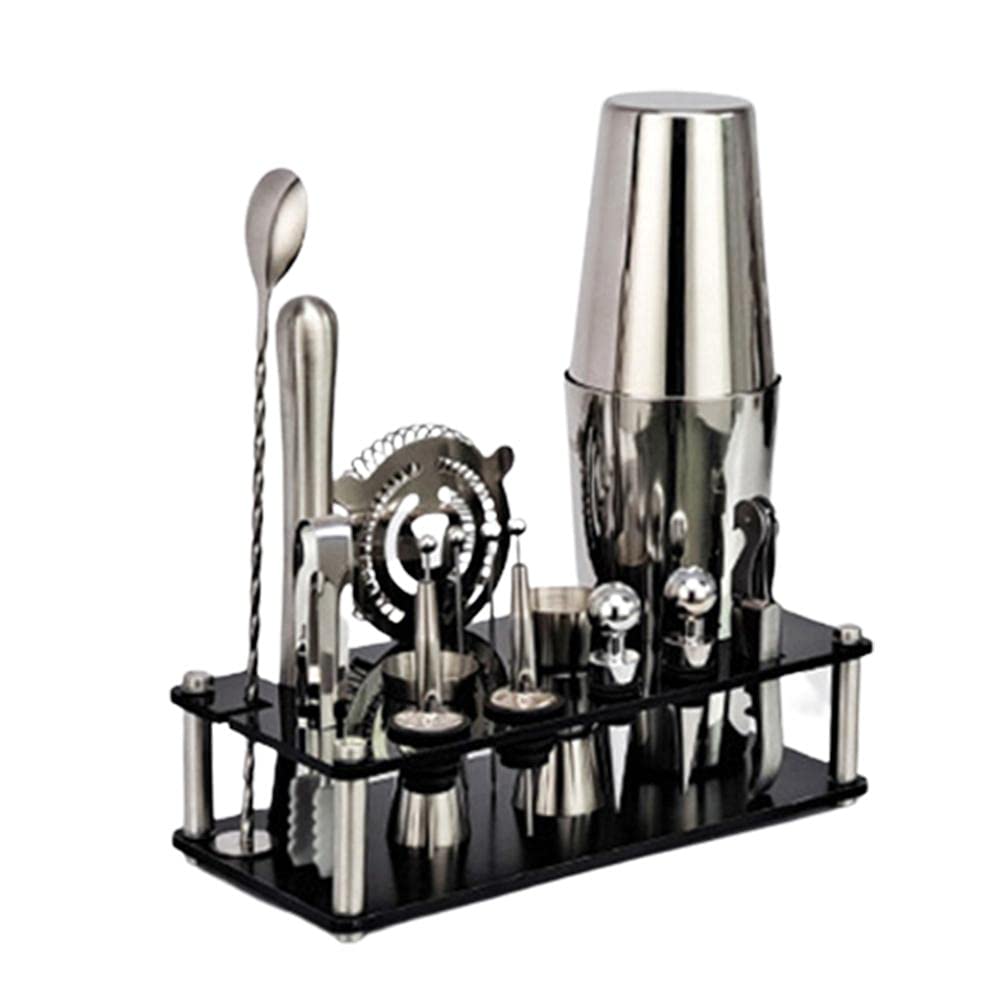 Shaker à Cocktail, 17 pièces Cocktail Set Bar Kit Bar Tool Set, Shaker Cocktail en Acier Inoxydable, Idéal pour Les Familles, Les Fêtes, Recettes Exclusives
